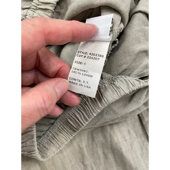 Cut Loose 100% Linen Lantern Pants Womens Small Beige Elastic Waist Made in USA - Picture 7 of 11